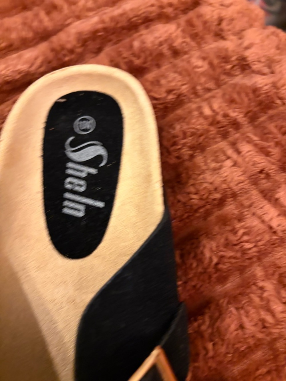 Black Suede Slip-On Clog with Buckle - Picture 3 of 4